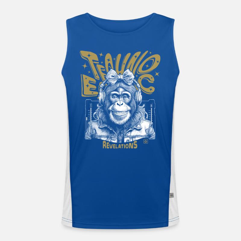 T-Shirt Monkey Grooves : Des vibrations techno en extase ! Débardeur respirant contrasté Homme 