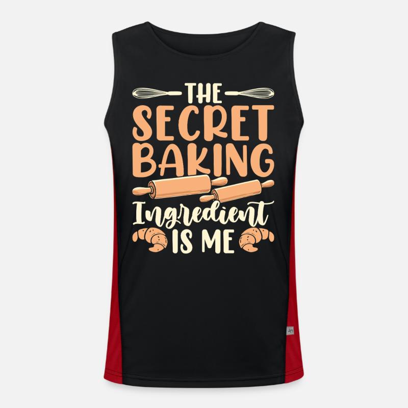 Baking Baker Bakery - Men's Functional Contrast Tank Top  - black/red