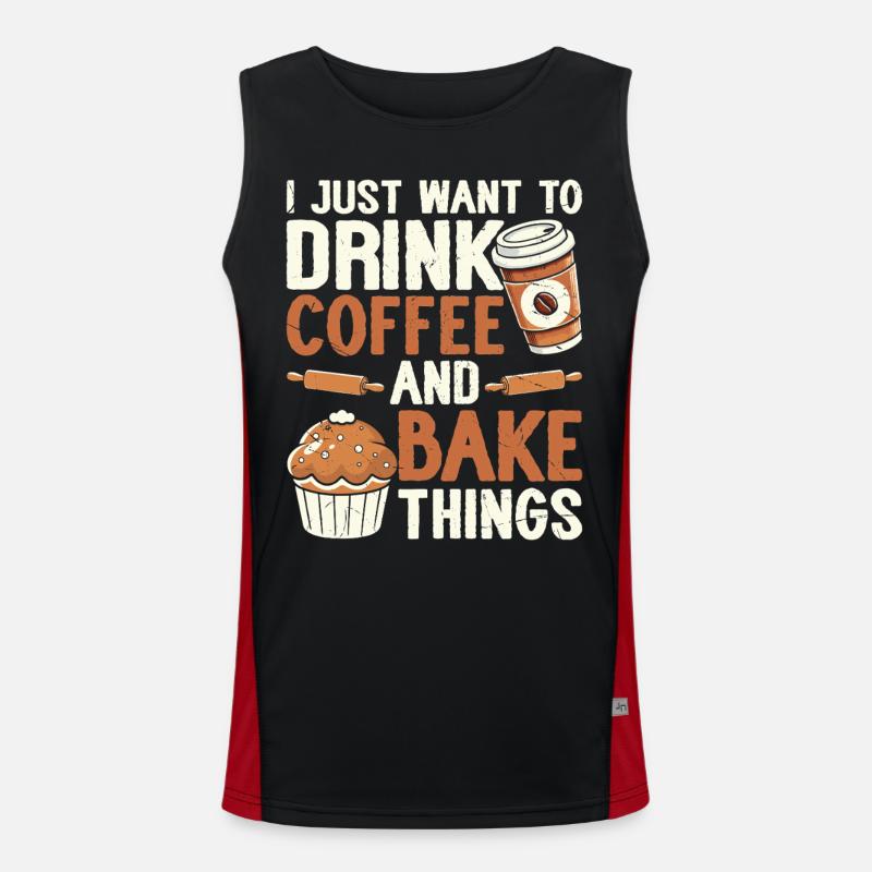 Baking Baker Bakery - Men's Functional Contrast Tank Top  - black/red