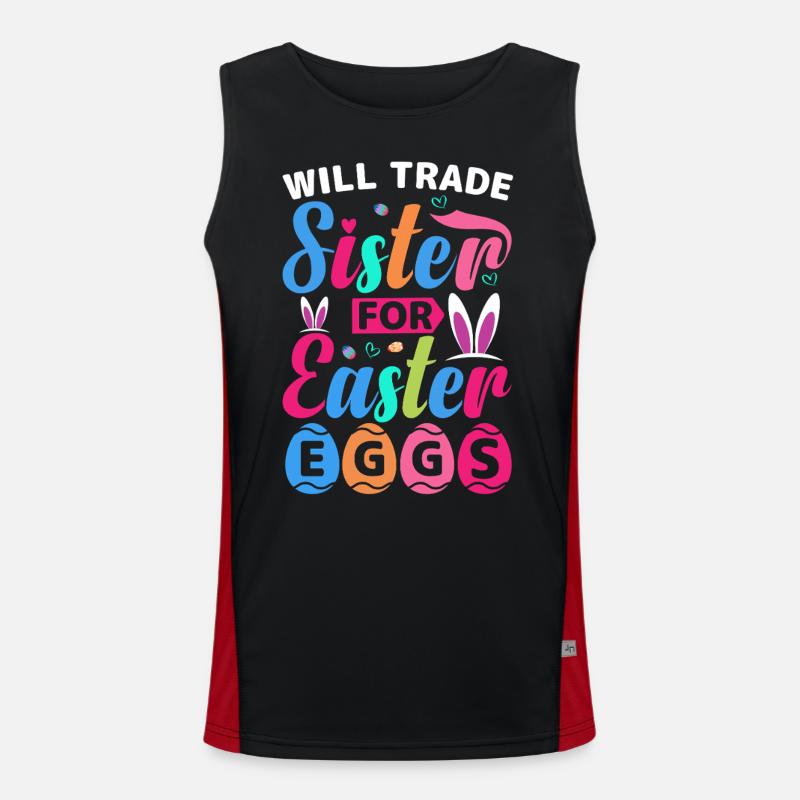 Will Trade Sister For Easter Eggs Funktionelles Kontrast-Tank Top für Männer 