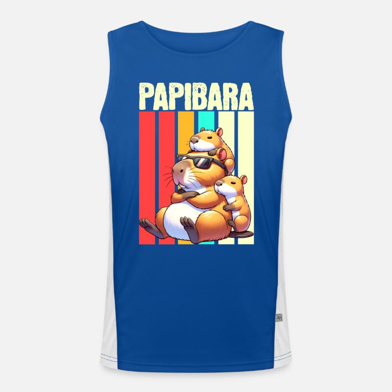 Papibara Capybara Vater Papa Funktionelles Kontrast-Tank Top für Männer 