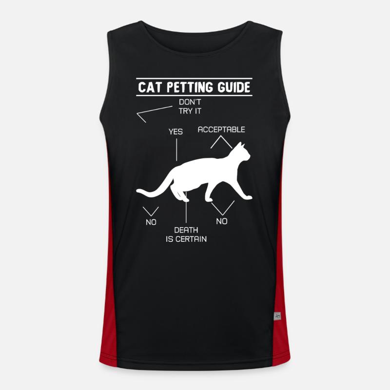 Cat Petting Guide - Men's Functional Contrast Tank Top  - black/red