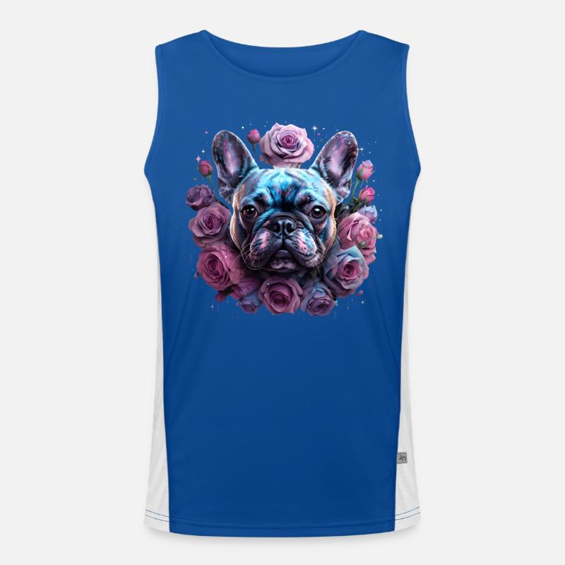 French Bulldog Head Men's Functional Contrast Tank Top 
