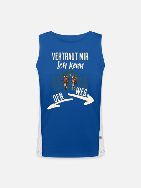 Wander - Men's Functional Contrast Tank Top  - royal/white - Front