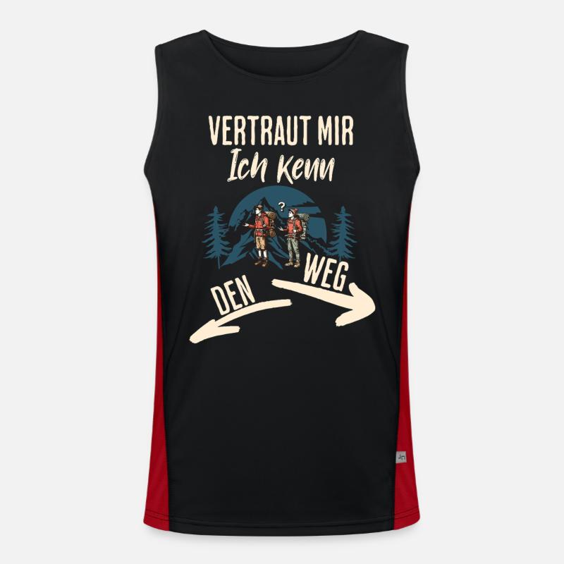 Wander - Men's Functional Contrast Tank Top  - black/red