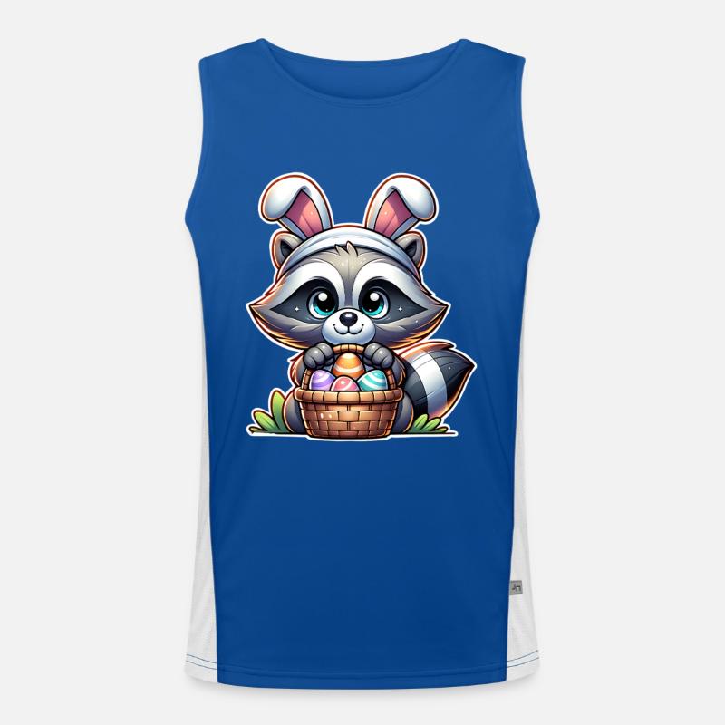 Waschbär Ostern Osterkorb Funktionelles Kontrast-Tank Top für Männer 