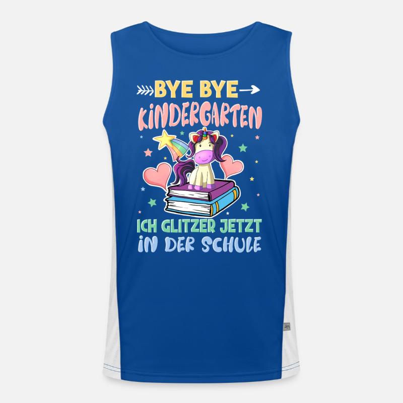 Bye Bye Kindergarten Einschulung Funktionelles Kontrast-Tank Top für Männer 