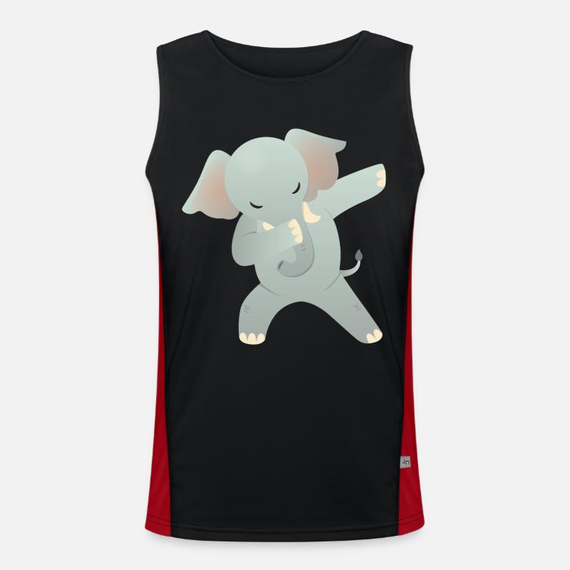 Elephant Dab Dance - Cool Gift - Men's Functional Contrast Tank Top  - black/red