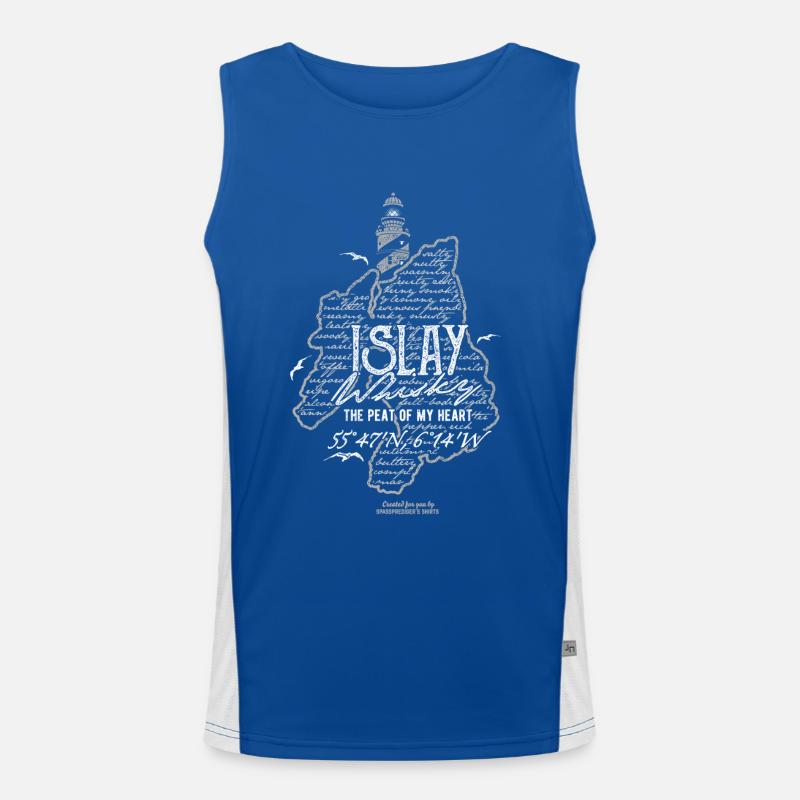 Islay Whisky Tasting Notes Funktionelles Kontrast-Tank Top für Männer 