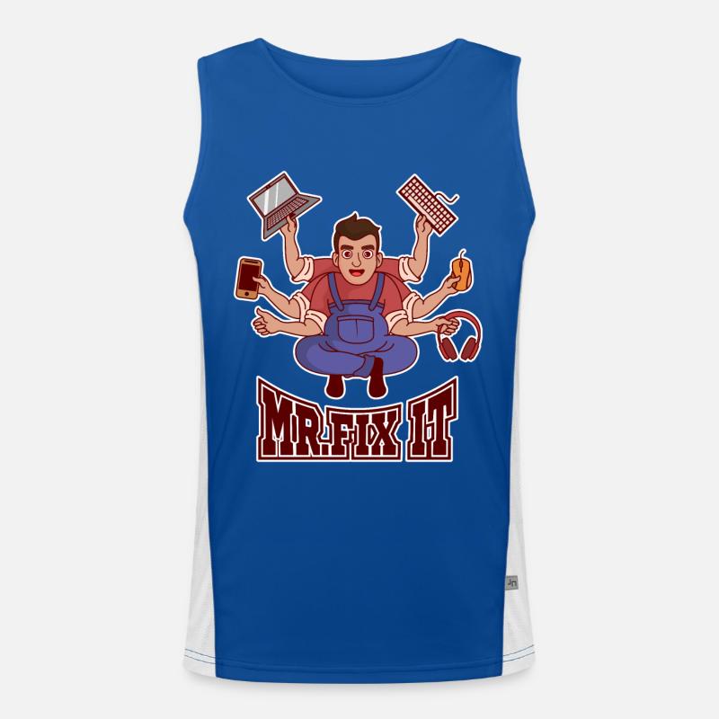Mr. Fix IT Admin IT Specialist Sysadmin Men's Functional Contrast Tank Top 