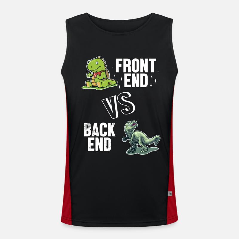 Frontend vs. Backend Developer Developer Coder Funktionelles Kontrast-Tank Top für Männer 