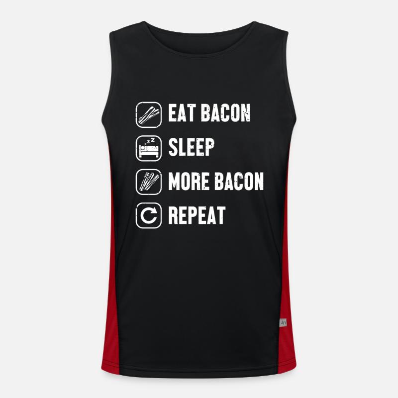 Baconliebhaber Eat Sleep Bacon Repeat Bacon Funktionelles Kontrast-Tank Top für Männer 