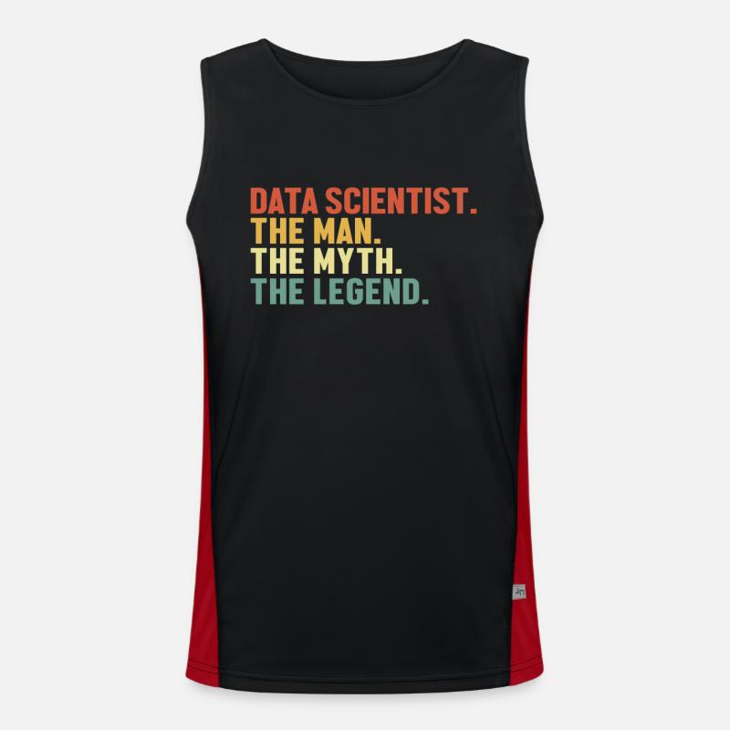 Data Scientist Man Myth Legend Datenanalyst Data Funktionelles Kontrast-Tank Top für Männer 