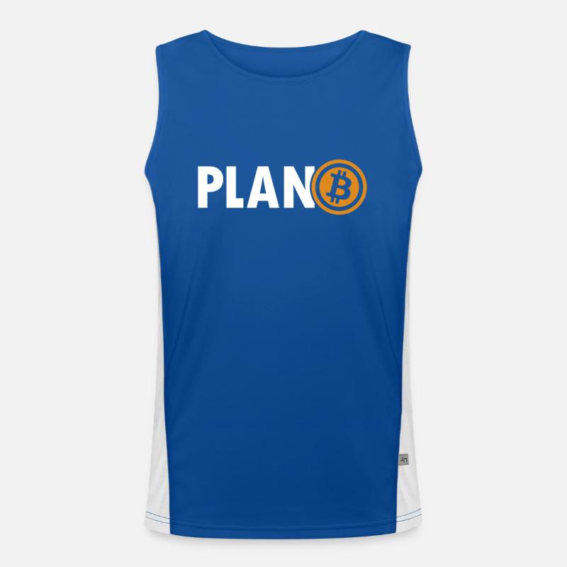 Bitcoin Plan B Blockchain Crypto Cryptocurrency Débardeur respirant contrasté Homme 