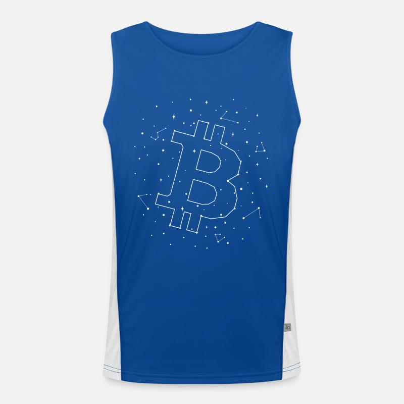Sternbild Bitcoin Constellation Kryptowährung Funktionelles Kontrast-Tank Top für Männer 