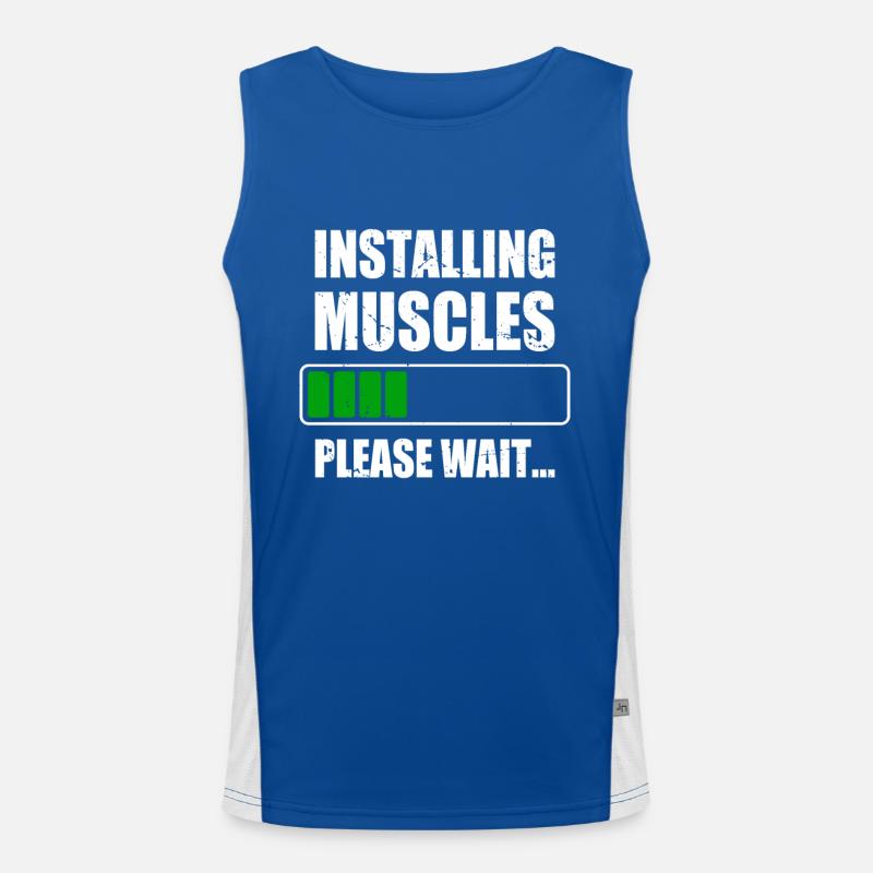 Installing Muscles Muscles Installs Gym Workout Men's Functional Contrast Tank Top 