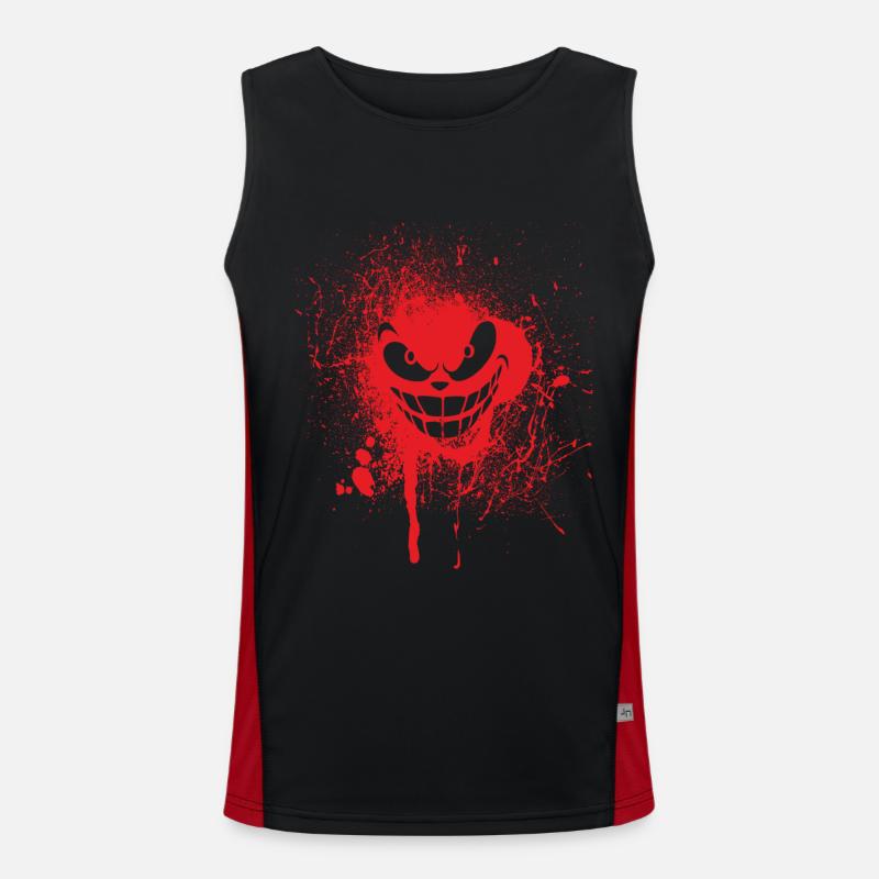 Joker Blut Design Funktionelles Kontrast-Tank Top für Männer 