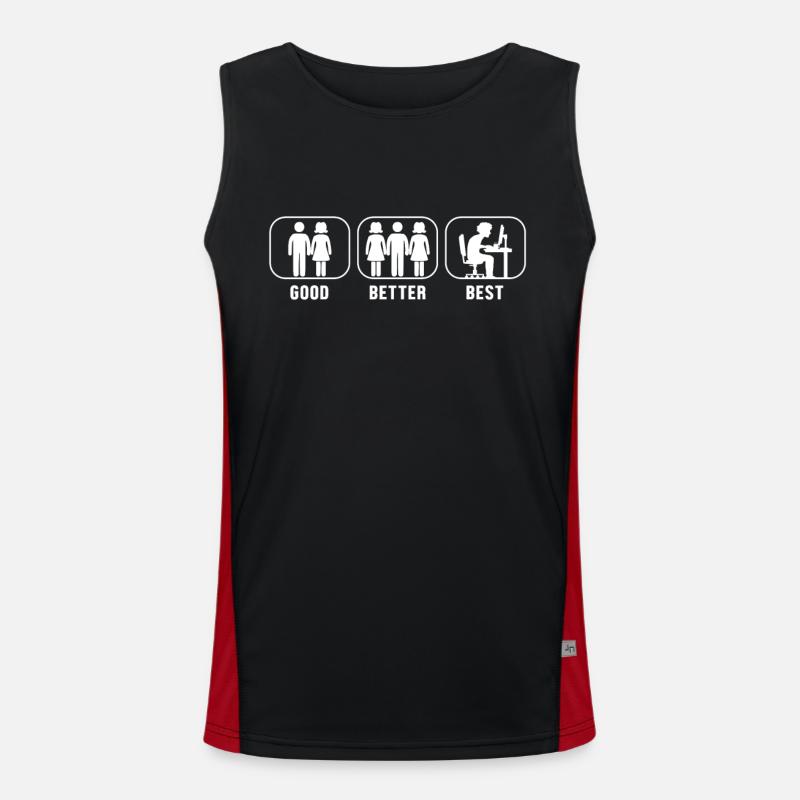 Good Better Best Programmer Full Stack Software Men's Functional Contrast Tank Top 