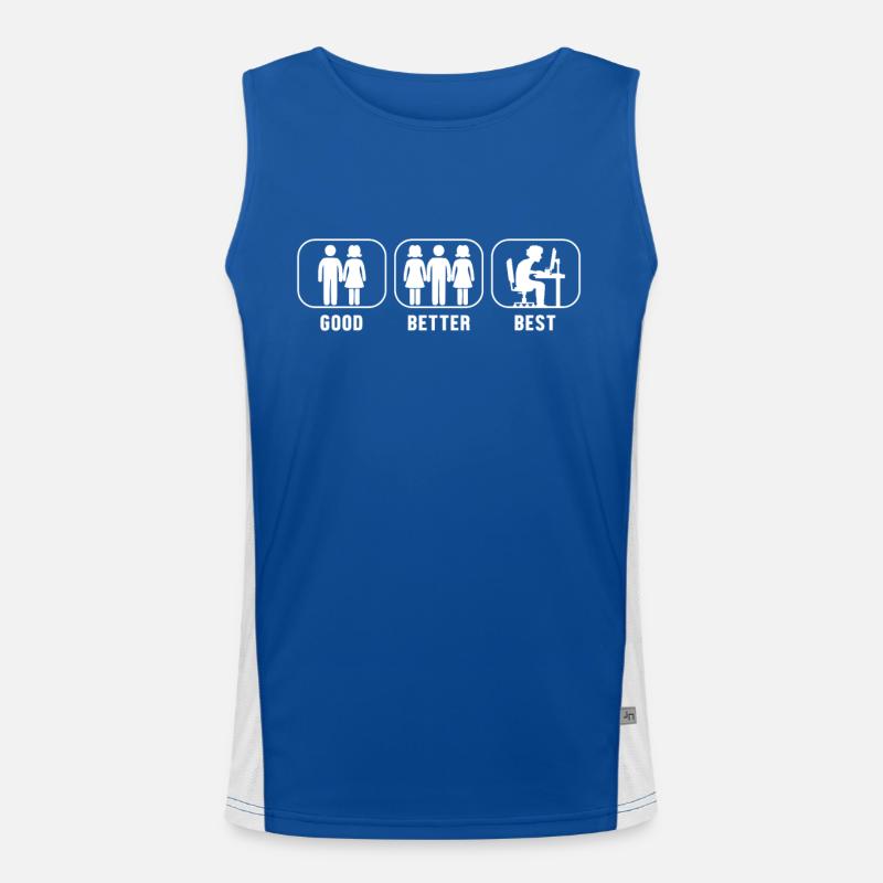 Good Better Best Programmer Full Stack Software Men's Functional Contrast Tank Top 