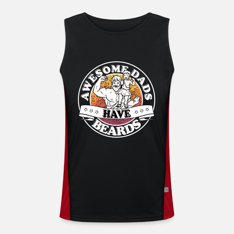 Awesome dads have beards Funktionelles Kontrast-Tank Top für Männer