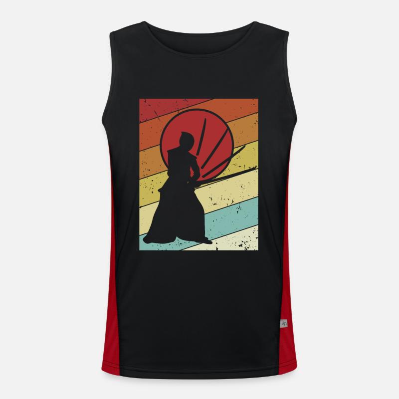 Kata Kenjutsu Katana Samurai Kendo Funktionelles Kontrast-Tank Top für Männer 