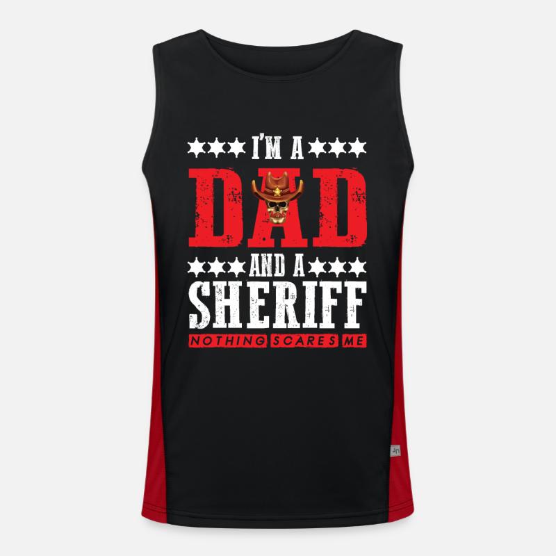 Sheriff Dad intrépide avec l’étoile du shérif Débardeur respirant contrasté Homme 