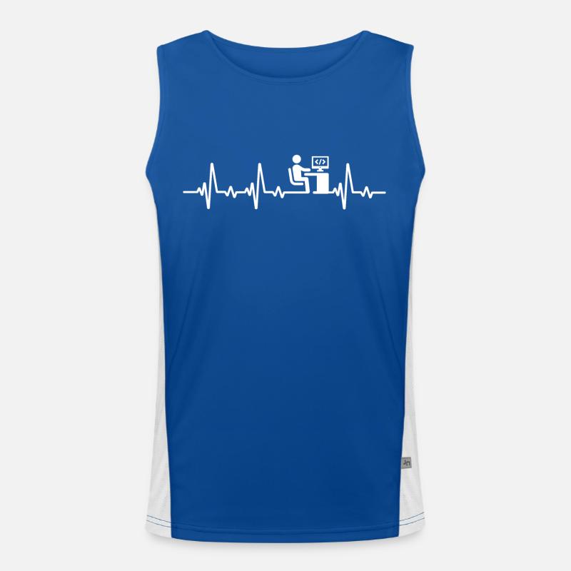 Programmierer Herzschlag Informatiker code Funktionelles Kontrast-Tank Top für Männer 