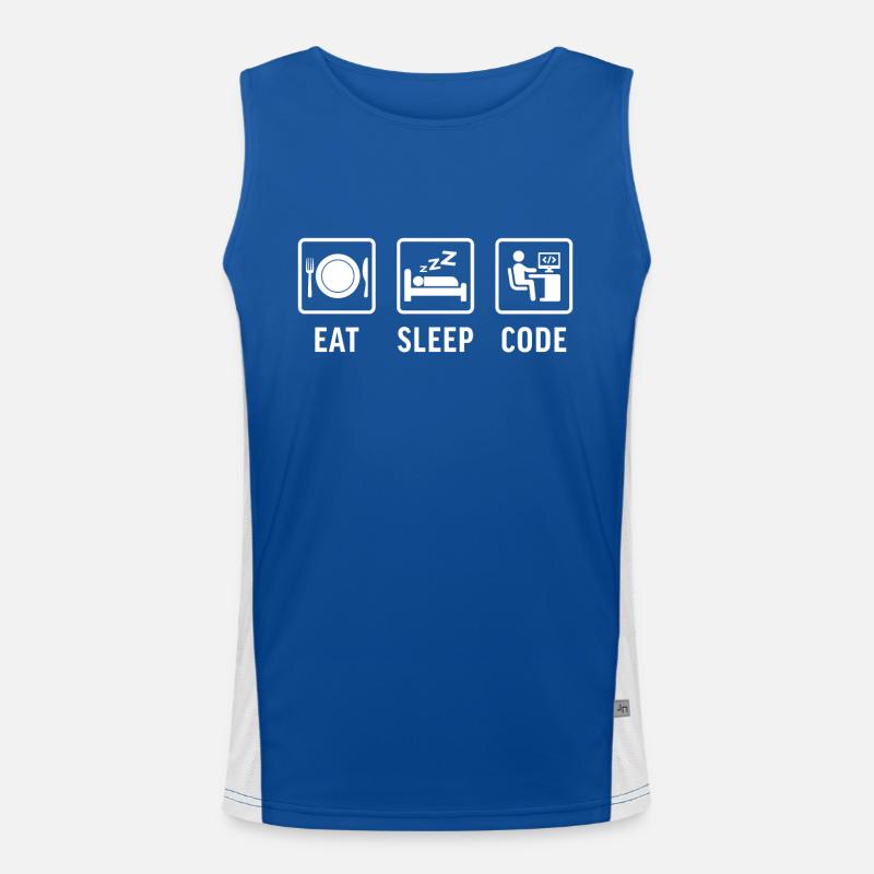 Programmation de t-shirts Eat sleep Code Débardeur respirant contrasté Homme 
