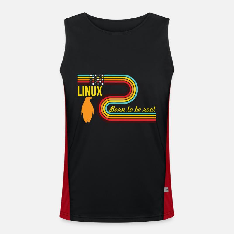 Born To Be Root Linux Nerd Geek Coding Men's Functional Contrast Tank Top 