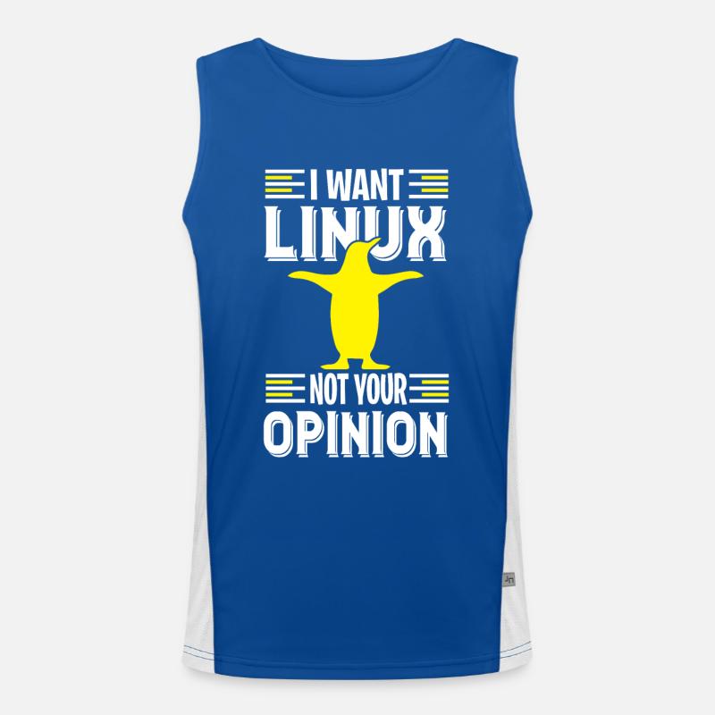 I want Linux du Nerd and no geeks Men's Functional Contrast Tank Top 