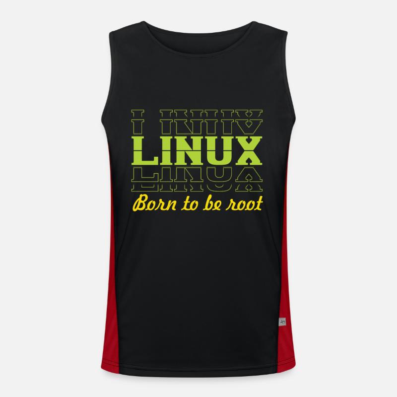 Linux Retro Vintage né pour être root pour les nerds Débardeur respirant contrasté Homme 
