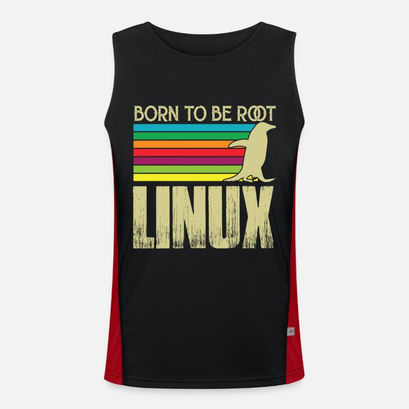 Linux Born to be root Admin Linux Men's Functional Contrast Tank Top 