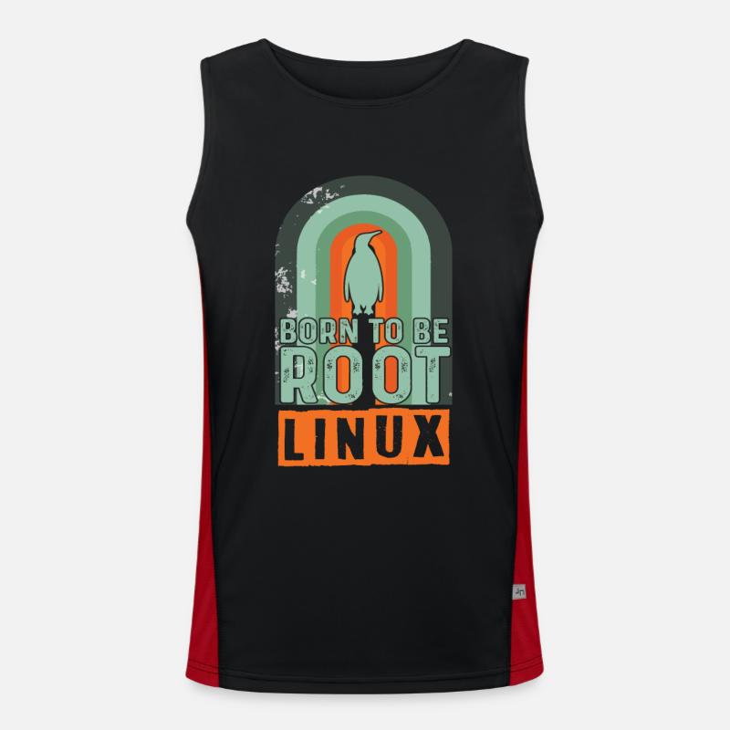 Born To Be Root Retro Linux Nerd Coding Geek Men's Functional Contrast Tank Top 