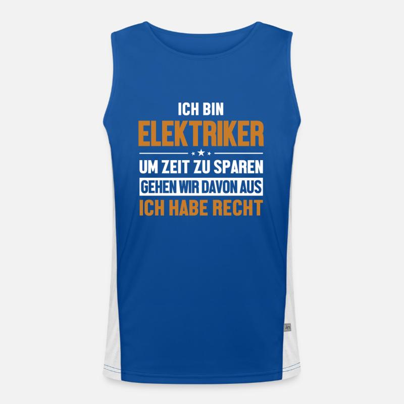 Elektriker hat immer Recht Lineworker Wiremen Men's Functional Contrast Tank Top 