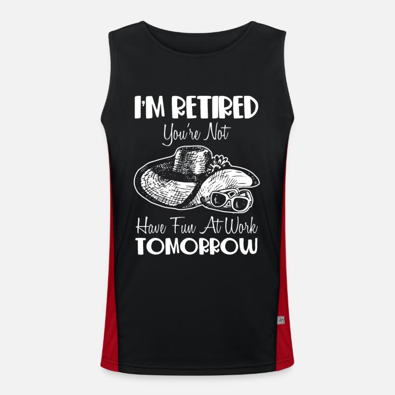 Retired Ruhestand Rente No Work Funktionelles Kontrast-Tank Top für Männer 