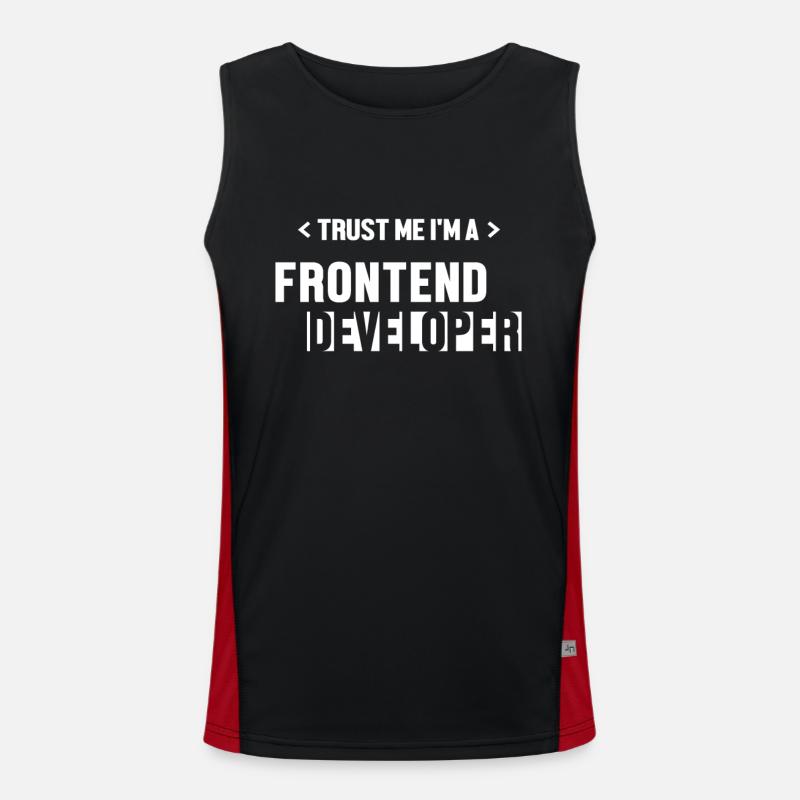 Trust Me I'm Frontend Developer Developer Funktionelles Kontrast-Tank Top für Männer 