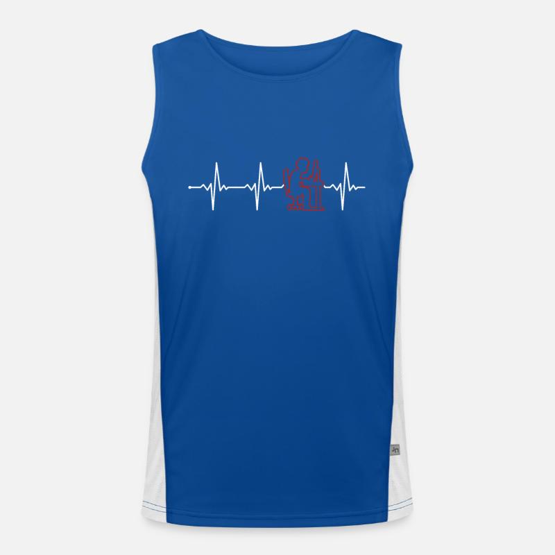 Programmer Heartbeat Engineer Full Stack Software Men's Functional Contrast Tank Top 