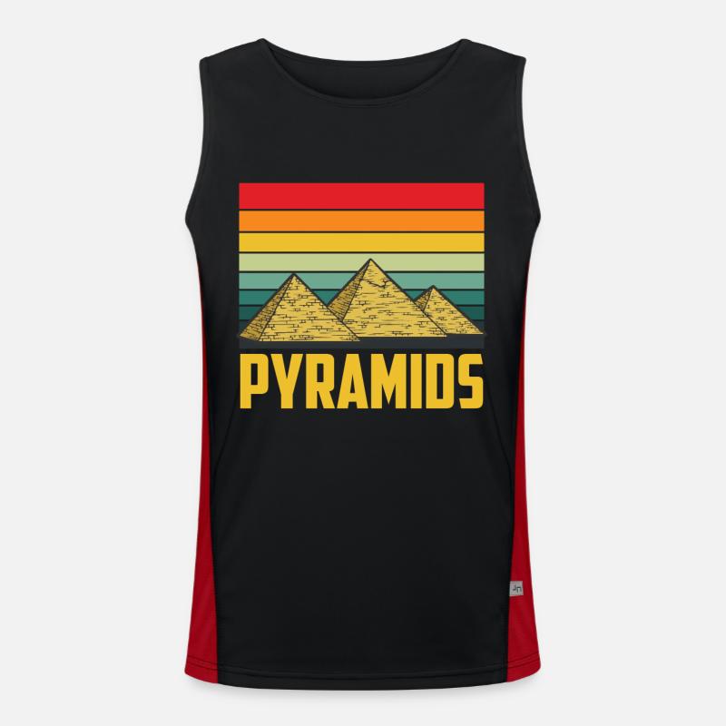 Pyramide Ägypten Sphinx Gizeh Anubis Funktionelles Kontrast-Tank Top für Männer 