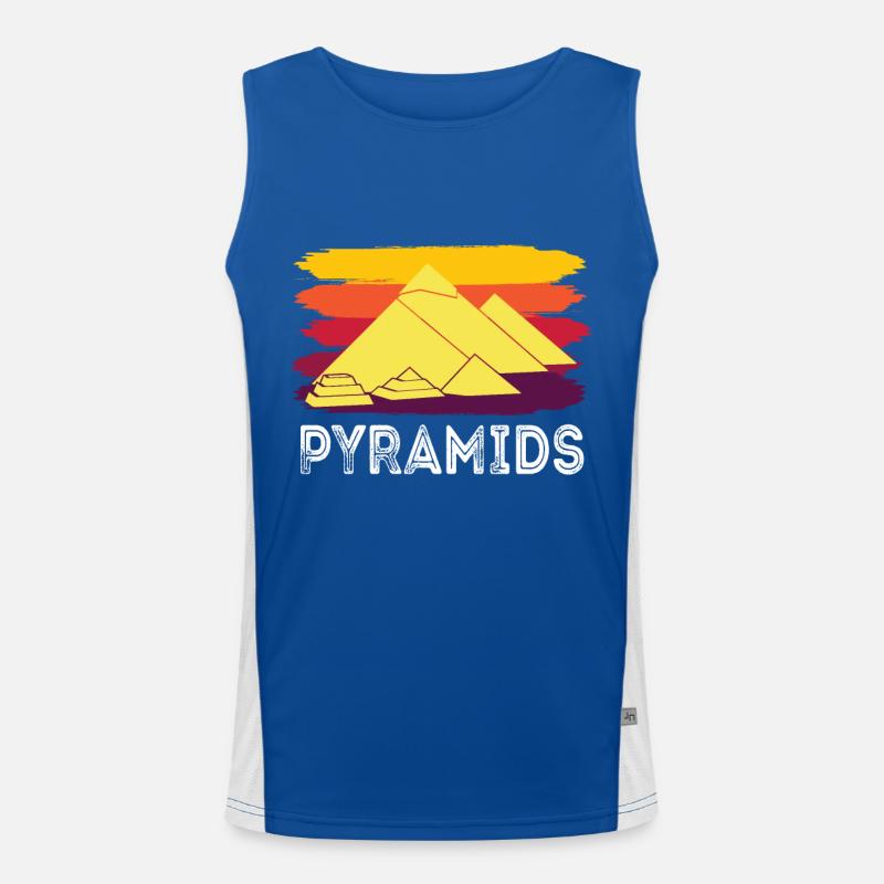 Gizeh Pyramide Ägypten Sphinx Anubis Funktionelles Kontrast-Tank Top für Männer 
