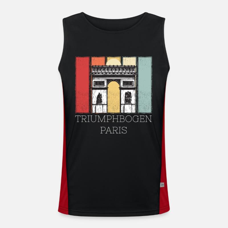 Français rétro de l’Arc de Triomphe de Paris Débardeur respirant contrasté Homme 