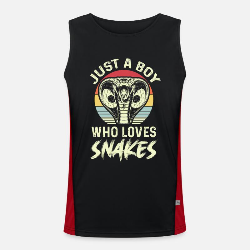 Le garçon aime le serpent cobra serpent boa Débardeur respirant contrasté Homme 
