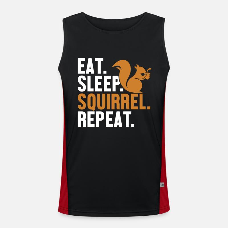 Eat Sleep Squirrel Repeat Écureuil gris Squirrel Débardeur respirant contrasté Homme 