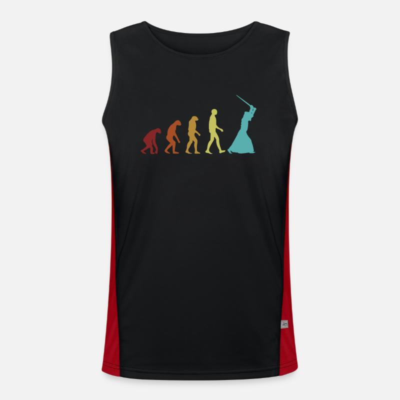 Kendo Evolution Kenjusu Kata Shinai Samurai Kendo Men's Functional Contrast Tank Top 