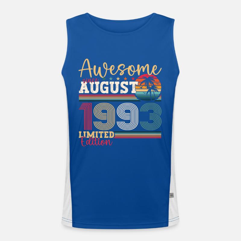 Awesome since August 1993 29. Geburtstag Geschenk Funktionelles Kontrast-Tank Top für Männer 