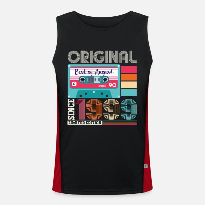 Original August 1999 23. Geburtstag Geschenk Retro Funktionelles Kontrast-Tank Top für Männer 