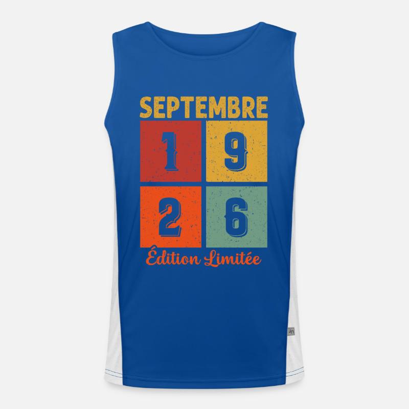 Septembre 1926 Original Idée Cadeau Anniversaire Débardeur respirant contrasté Homme 