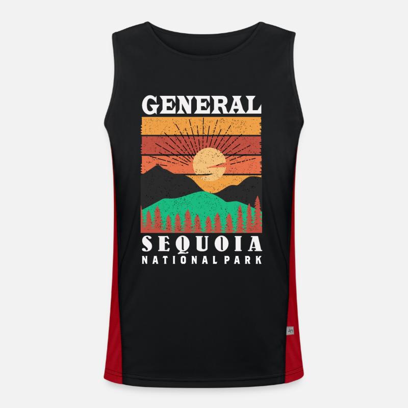 Sequoia National Park Sequoias General Nevada So Men's Functional Contrast Tank Top 