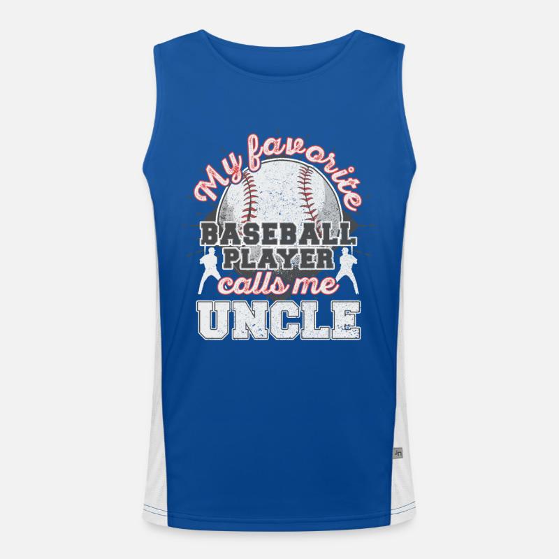 Baseball Uncle Onkel Baseballspieler Geschenk Funktionelles Kontrast-Tank Top für Männer 