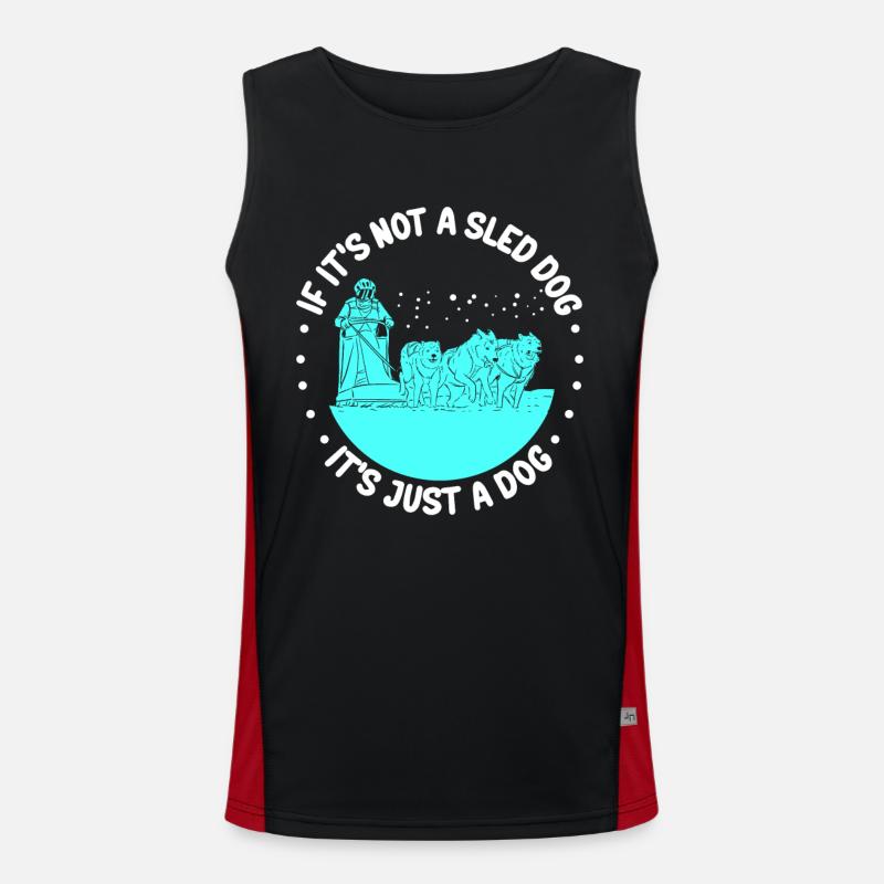 Mushing Schlittenhunde | Hundeschlitten Geschenk Funktionelles Kontrast-Tank Top für Männer 