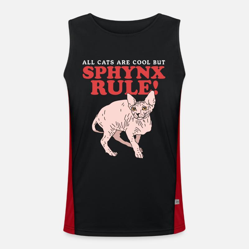 Sphynx Katzen Katzenbesitzer Geschenk Funktionelles Kontrast-Tank Top für Männer 